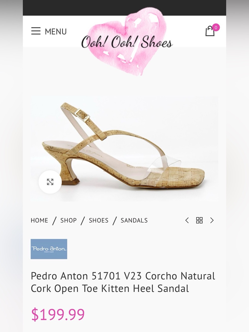 Pedro Anton Cork Soft Gel Strap Women's Heel Sandals - Beige-Made in Spain